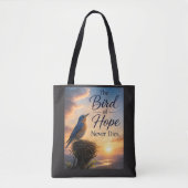 De hoopvolle vogel sterft nooit tote bag (Voorkant)
