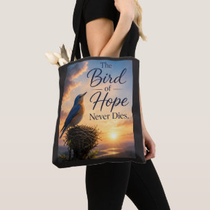 De hoopvolle vogel sterft nooit tote bag