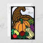 De Hoorn des overvloeds van de Thanksgiving Feestdagenkaart (Voorkant / Achterkant)