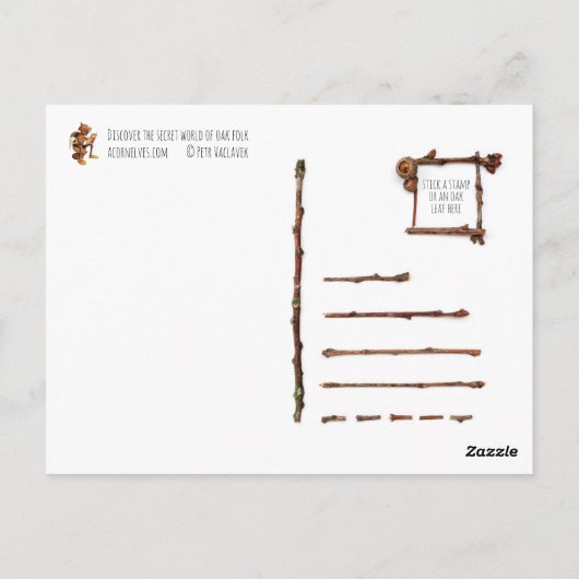 De hoorn speelt op het briefkaart van de ijskast (Achterkant)