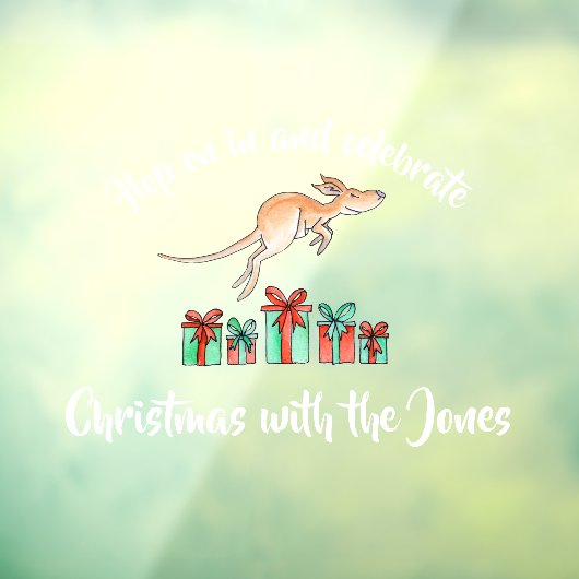 De hop van Kangaroo op het de douanetekst van de w Raamsticker (Vel 3)