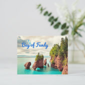 De Hopewell Rocks Bay van Fundy Canada gestileerd Briefkaart (Staand voorkant)