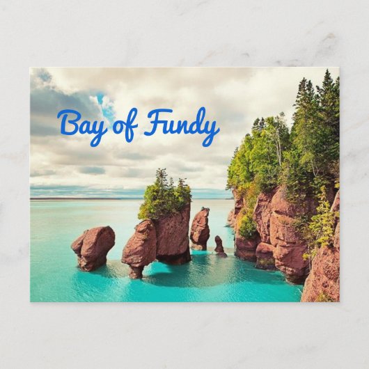 De Hopewell Rocks Bay van Fundy Canada gestileerd Briefkaart (Voorkant)