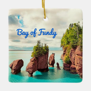 De Hopewell Rocks Bay van Fundy Canada gestileerd Keramisch Ornament