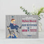 De Hora Chair Dance Bar Bat Mitswa Uitnodiging (Staand voorkant)