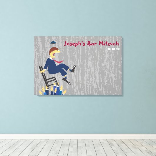 De Hora Chair Dance Bar Mitzvah Inlogbord Canvas Afdruk (Insitu (Houten vloer))