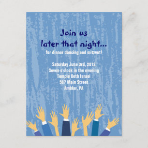 De Hora-stoel Dance Bar Bat Mitzvah Party Card Kaart