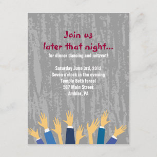 De Hora-stoel Dance Bar Bat Mitzvah Party Card Kaart