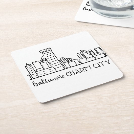 De Horizon van Baltimore Kartonnen Onderzetters (Schuin)