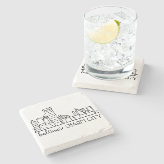 De Horizon van Baltimore Stenen Onderzetter (Zijkant)