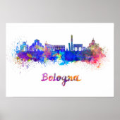 De horizon van Bologna in waterverf Poster (Voorkant)