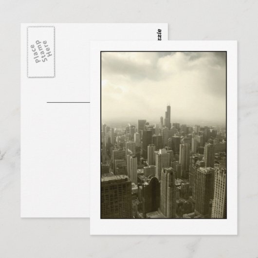 De Horizon van Chicago Mono Briefkaart (Voorkant / Achterkant)