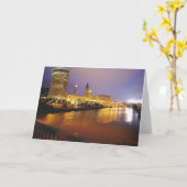 De Horizon van Cleveland bij Nacht Kaart (Gele Bloem)