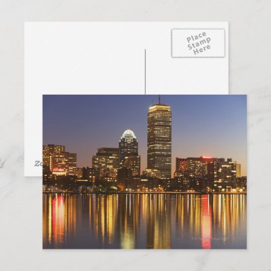 De horizon van de V.S., Massachusetts, Boston bij Briefkaart (Voorkant / Achterkant)
