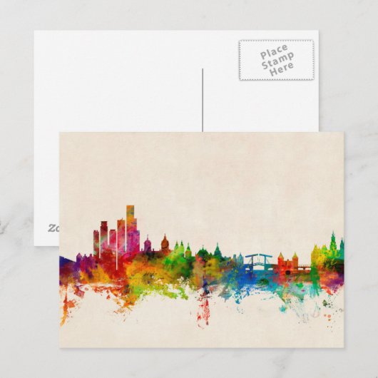 De Horizon van het Nederland van Amsterdam Briefkaart (Voorkant / Achterkant)