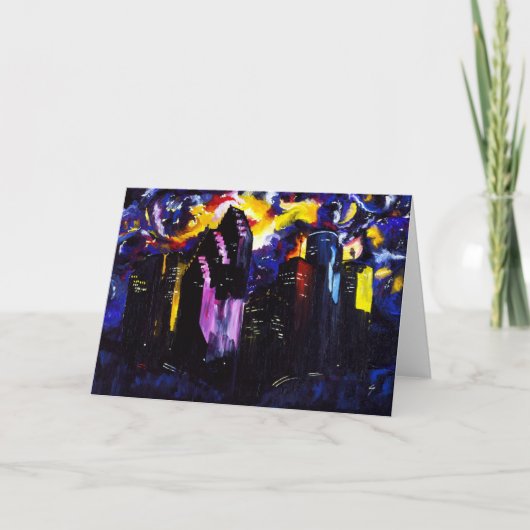 De horizonbriefkaart van Houston Kaart (Voorkant)