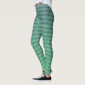 De horizontale Groene Stripes Blauwe Gradiënt van  Leggings