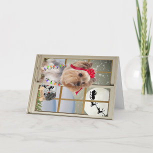 De Horloges van Yorkie voor Kerstman Feestdagen Kaart