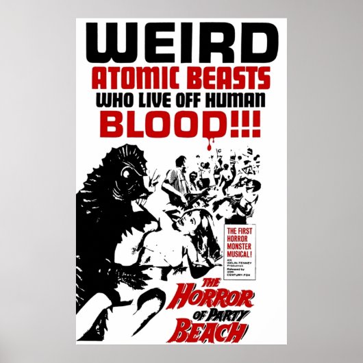 De horror van partijstrand poster (Voorkant)