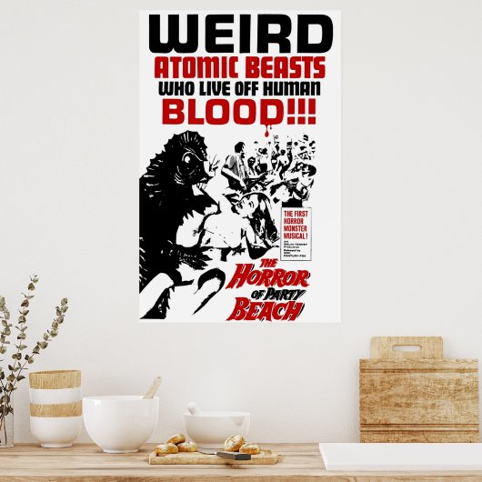 De horror van partijstrand poster (Keuken)