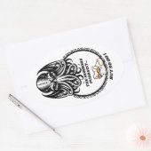 De Horrors PURRen door Ovale Sticker (Envelop)