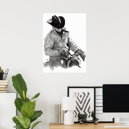 "DE HORSE TRAINER" in potlood, Poster (Thuiskantoor)