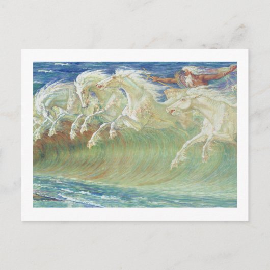 DE HORSES VAN KING NEPTUNE RIDEN DE WAVES AAN BRIEFKAART (Voorkant)