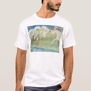 DE HORSES VAN KING NEPTUNE RIDEN DE WAVES AAN T-SHIRT