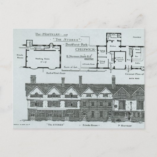 De Hostelly en de winkels Briefkaart (Voorkant)