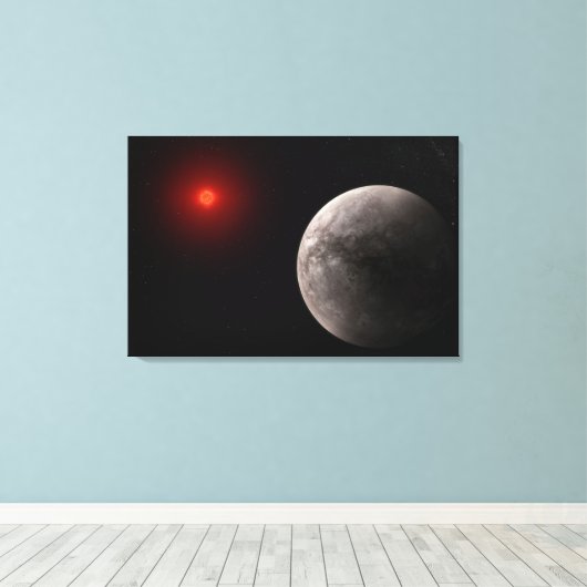 De Hot Rocky Exoplanet Trappist-1 B. Canvas Afdruk (Insitu (Houten vloer))