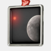 De Hot Rocky Exoplanet Trappist-1 B. Metalen Ornament (Links)