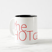 De Hotcakes-tekst logo Tweekleurige Koffiemok (Voorkant links)