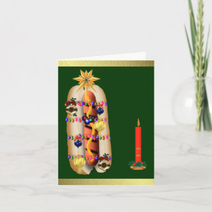 De Hotdog van Kerstmis Feestdagen Kaart