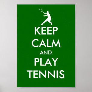 De "Hou kalm" en speel tennis poster parody