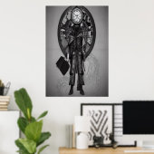 De houder van de tijd | AI Art Poster (Thuiskantoor)