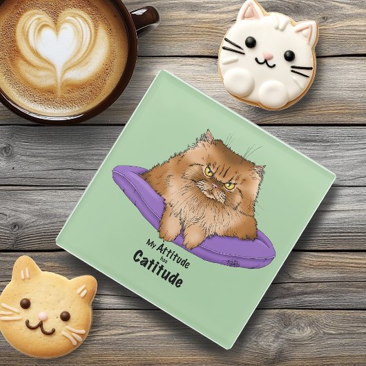 De houding is Catitude Glazen Onderzetter