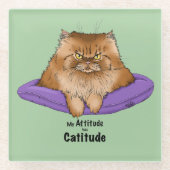 De houding is Catitude Glazen Onderzetter (Voorkant)