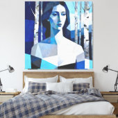 De houding van “Caelith” – een abstract portret Canvas Afdruk (Insitu (Slaapkamer))