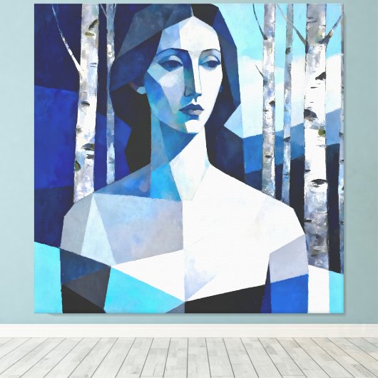 De houding van “Caelith” – een abstract portret Canvas Afdruk (Insitu (Houten vloer))