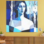 De houding van “Caelith” – een abstract portret Canvas Afdruk (Insitu (Woonkamer))