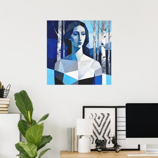 De houding van “Caelith” – een abstract portret Poster (Thuiskantoor)