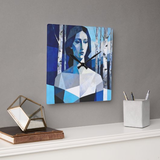 De houding van “Caelith” – een abstract portret Vierkante Klok (Kantoor)