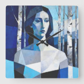 De houding van “Caelith” – een abstract portret Vierkante Klok (Voorkant)