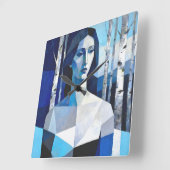 De houding van “Caelith” – een abstract portret Vierkante Klok (Hoek)