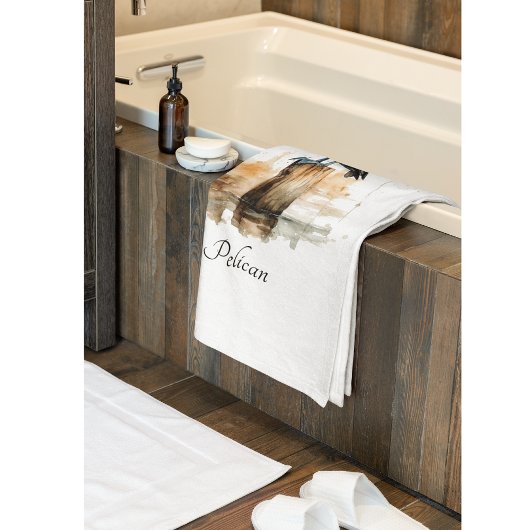 De houding van de pelikaan bad handdoek