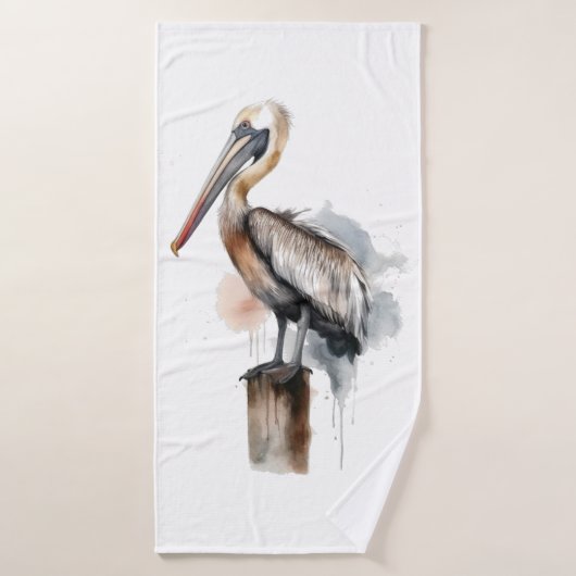 De houding van de pelikaan badhanddoek (Badhanddoek)