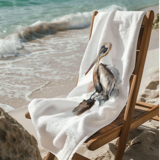De houding van de pelikaan badhanddoek