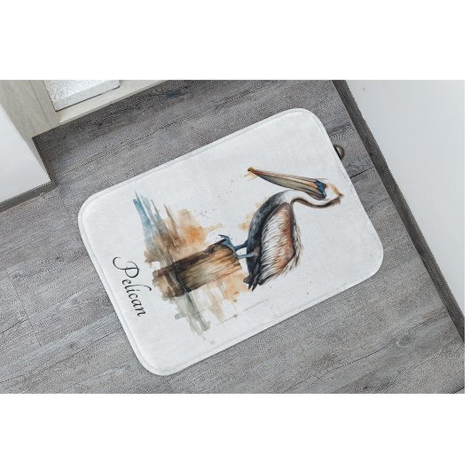 De houding van de pelikaan badmat