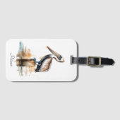 De houding van de pelikaan bagagelabel (Voorkant (horizontaal))