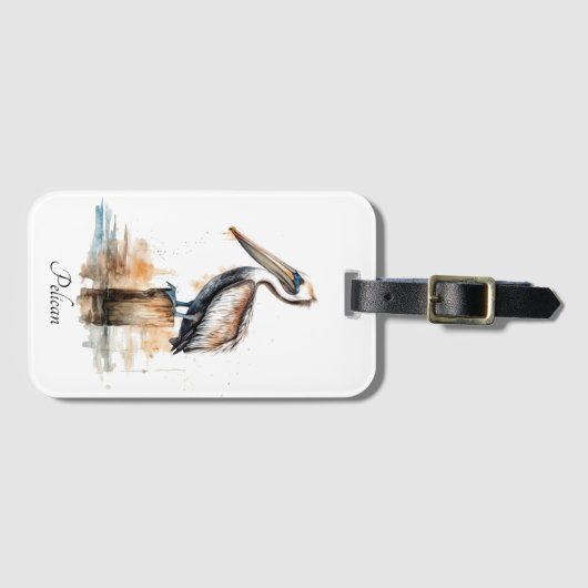 De houding van de pelikaan bagagelabel (Voorkant (horizontaal))